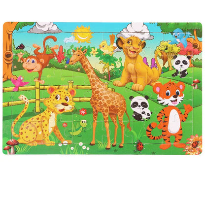 Logic & Thinking Wooden Jigsaw – Animal and Vehicle Learning Puzzle