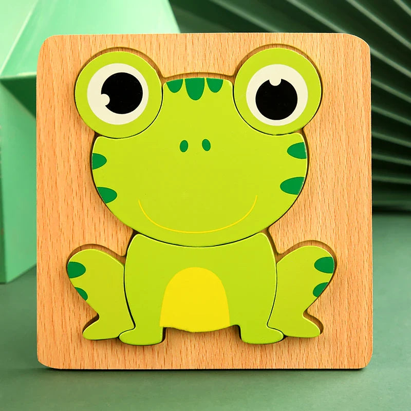 3D Wooden Animal Puzzle for Kids – Premium Montessori Learning Toy