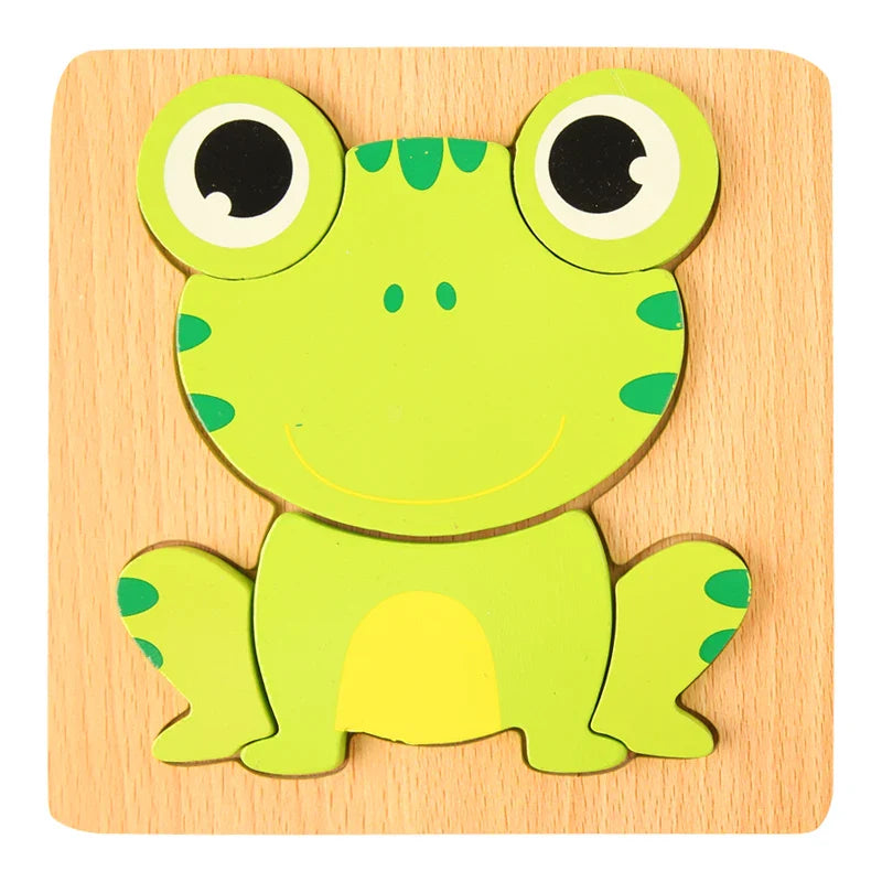 3D Wooden Animal Puzzle for Kids – Premium Montessori Learning Toy