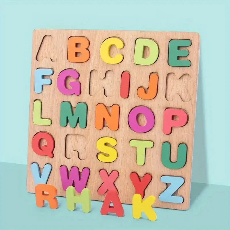 Colorful Alphabet & Number Wooden Puzzle – Fun Learning Game for Kids