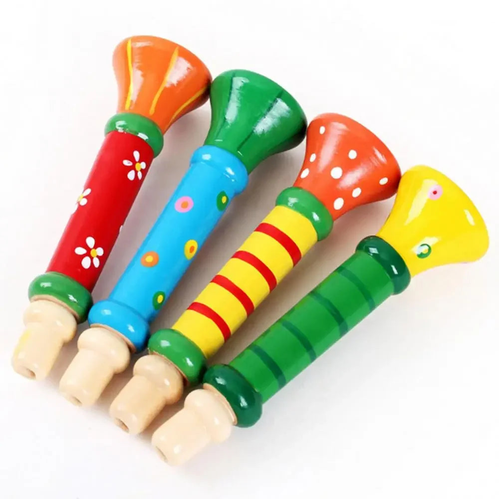 Wooden Trumpet Whistle – Montessori Musical Horn Toy for Early Sound Training