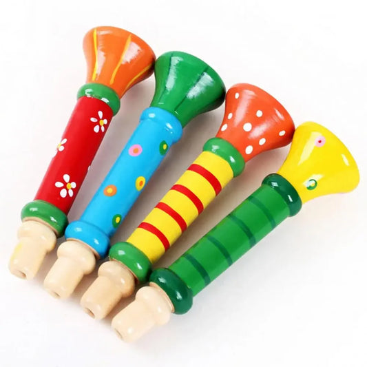 Wooden Trumpet Whistle – Montessori Musical Horn Toy for Early Sound Training