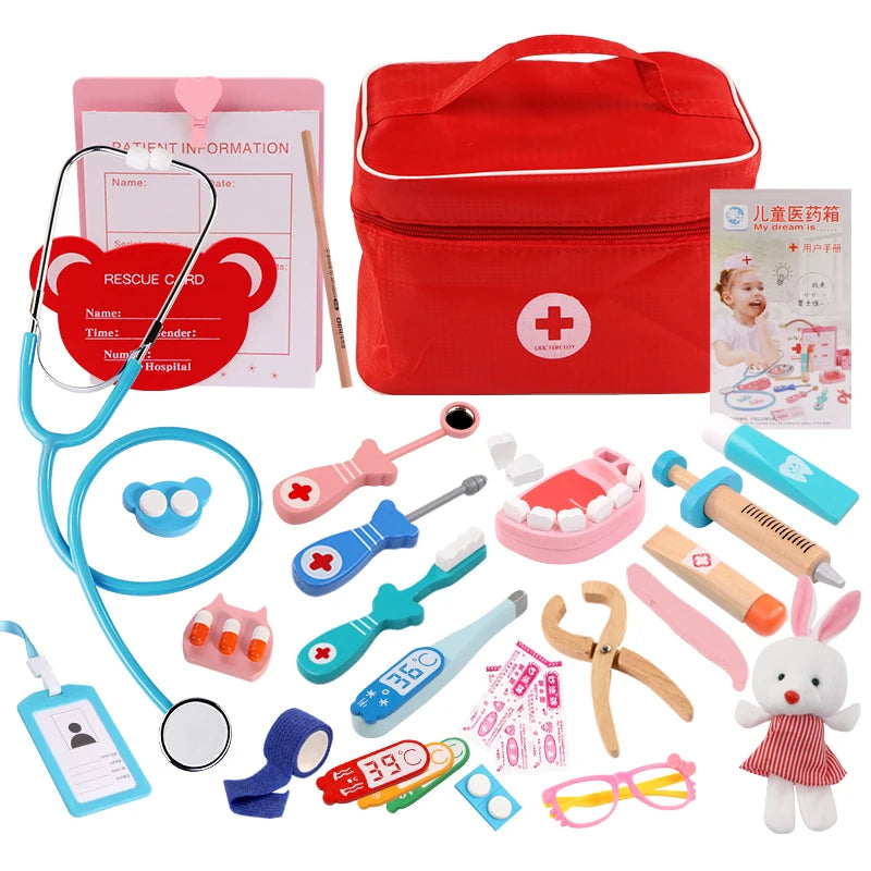 Variant image for Wooden Doctor Set for Kids, Educational Role Play Toy for Ages 3+, Dentist Simulation Playset-4