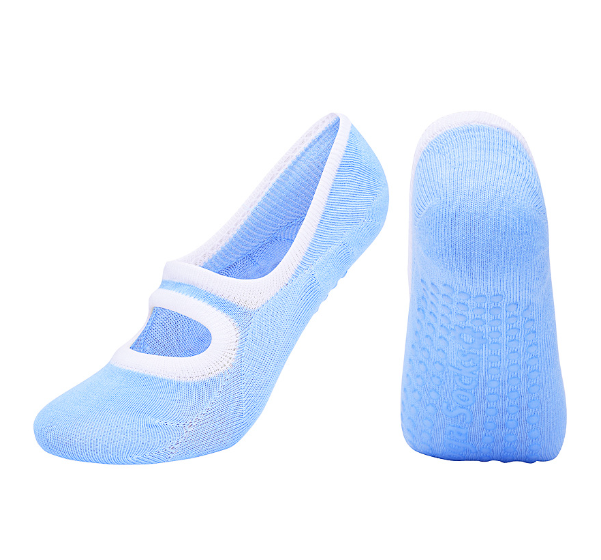 Anti-Slip Yoga Socks with Grips for Pilates and Dance, 2 Pairs of Breathable Cotton Grip Socks, Comfortable and Durable